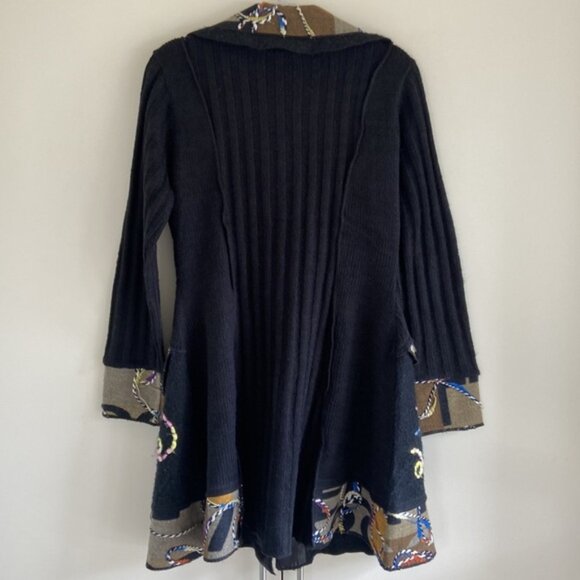 Papillon Wool Blend Mixed Media Cardigan - Picture 8 of 10